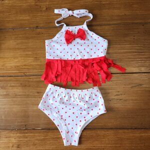 Baby Girl's Swimsuit Set Polka Dots Two-Piece Swimsuit. Sizing 2-3 YR NWOT